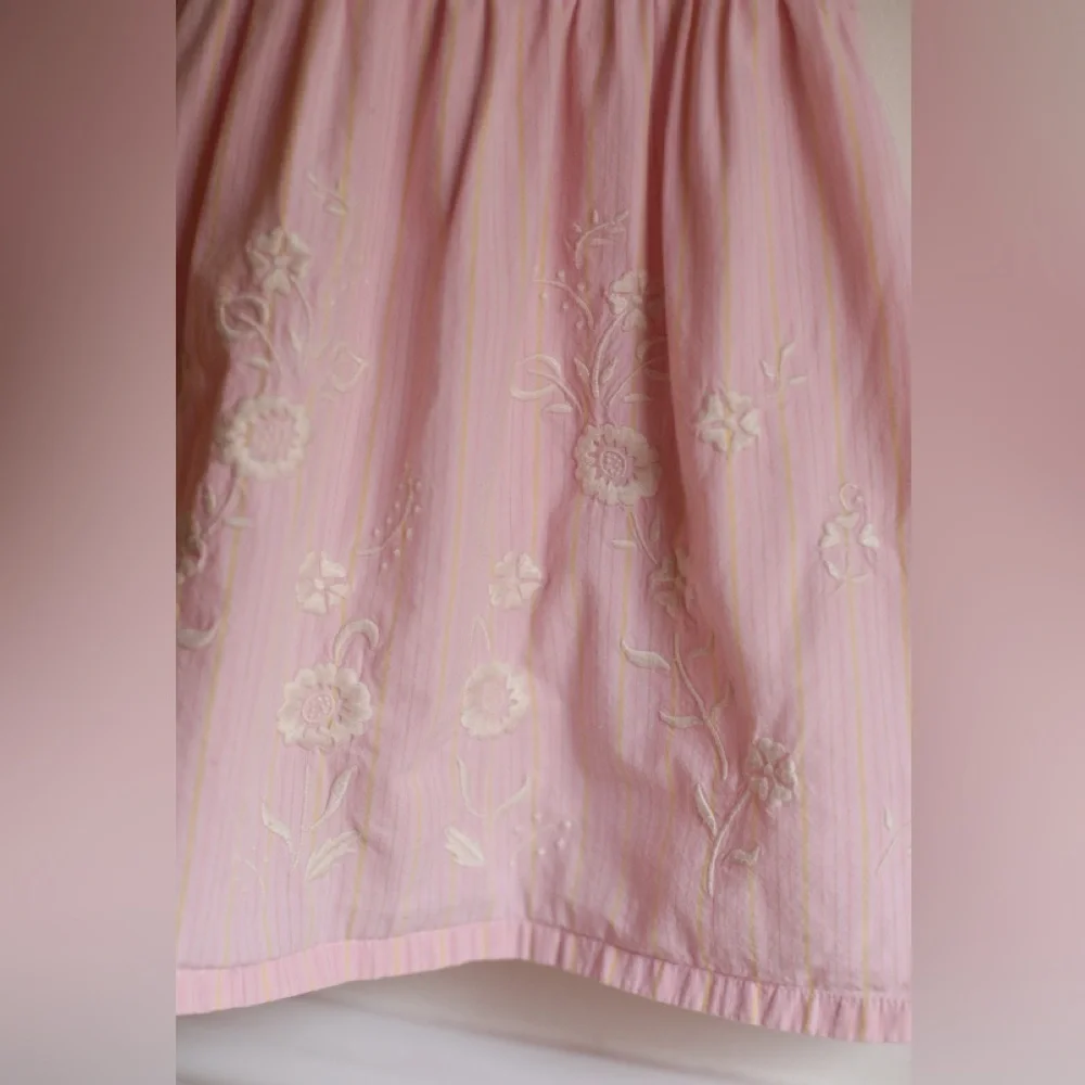 Old Navy 18–24M Pink Smocked Floral Embroidered Dress 100% Cotton | Easter Dress